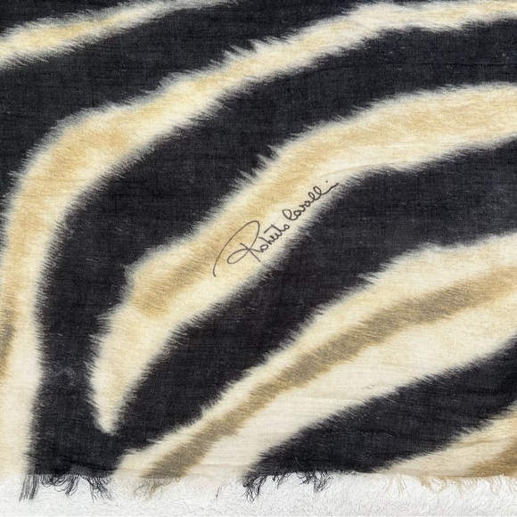 Roberto Cavalli Zebra Stripe Lightweight Scarf - Picture 3 of 4